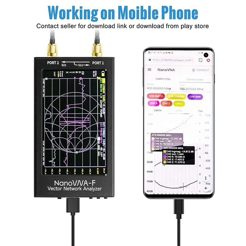 Векторный анализатор сети Nanovna-F 4 3-дюймовый контактный ЖК-экран 10 кГц-1 5 ГГц HF VHF UHF