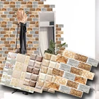 Настенные 3D наклейки с имитацией кирпича, 10 шт., съемные самоклеящиеся водонепроницаемые обои сделай сам, декор для гостиной и кухни, популярные художественные переводки