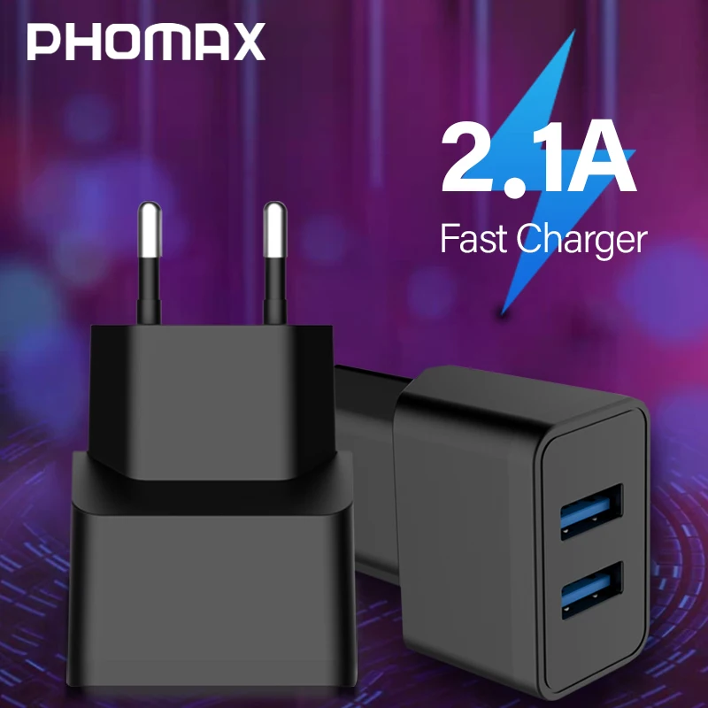 USB-зарядное устройство PHOMAX 5 В 2 1 А Универсальное портативное дорожное настенное