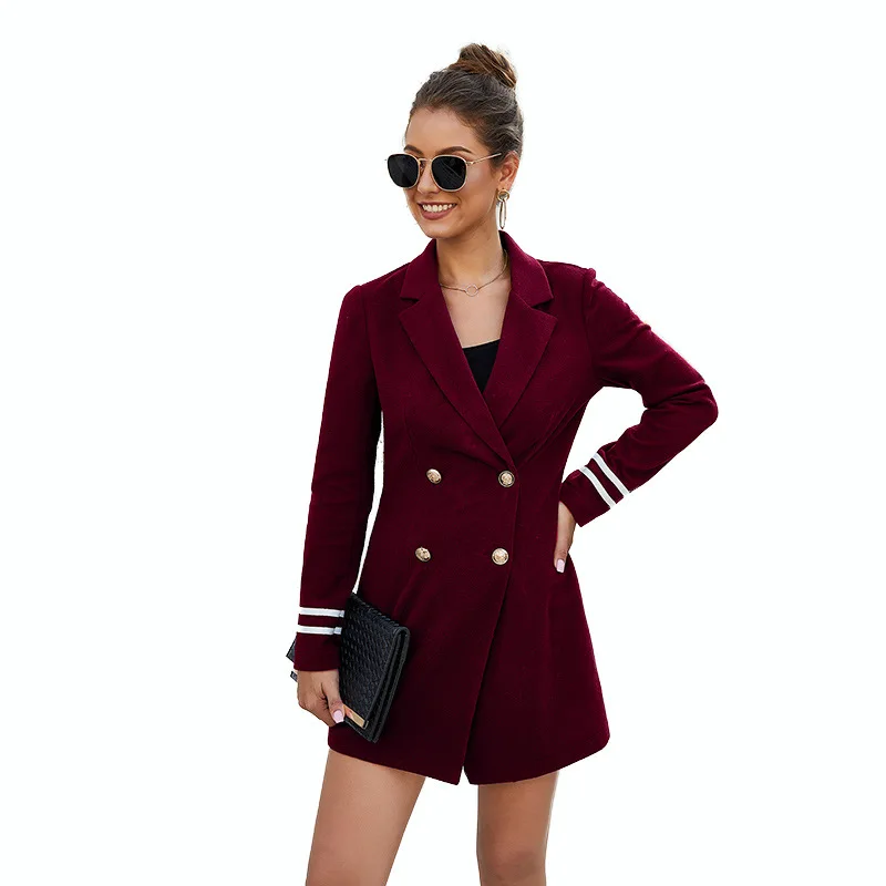

Simple European Slim Fit Suit Coat Office Woman Coats Autumn Winter 2020 Vintage Abrigo Mujer Invierno Women Clothing EH50CO