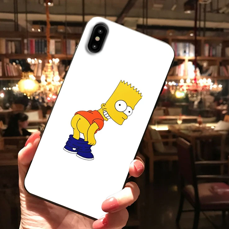 Homer J. Simpson Черный силиконовый чехол для телефона iPhone X XR XS Max 11 11Pro Max 6s 7 8 Plus Барт Симпсон Забавный мультяшный чехол