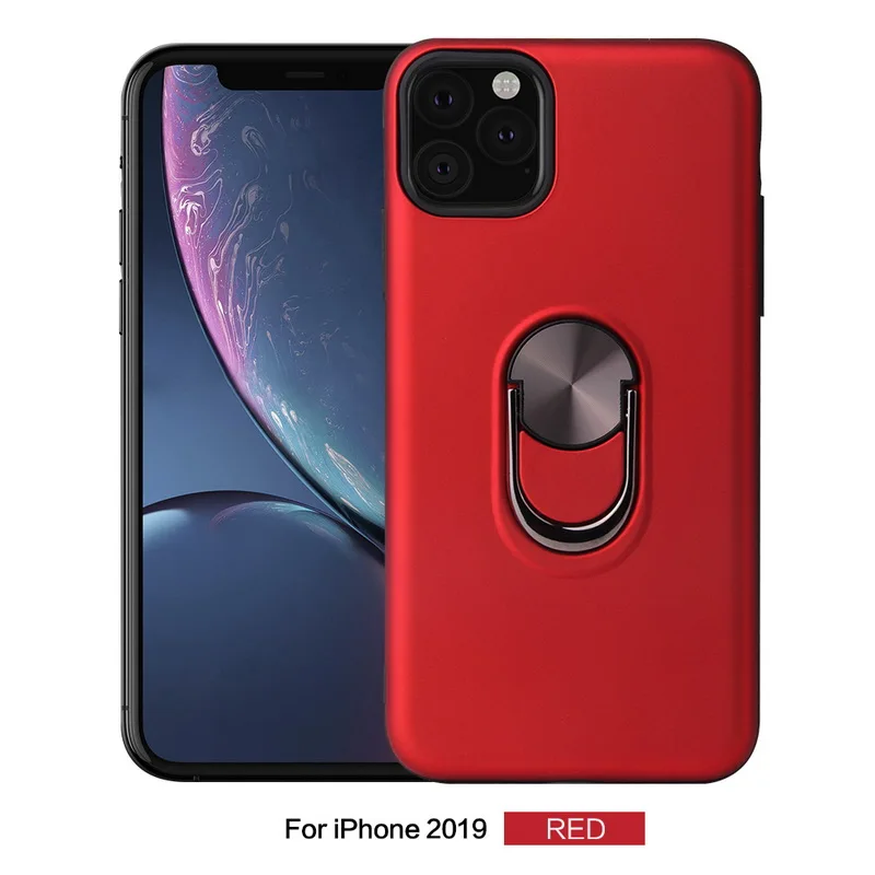 Красный Чехол для телефона для iPhone 11 Pro XR X 10 TPU Скрытая подставка с автомобильным магнитом чехол для iPhone 6 7 8 Plus XS MAX Capa Fundas - Цвет: Красный