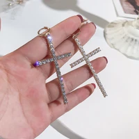 ywzixln fashion bohemian punk earrings jewelry crystal pearl cross pendant dropping earrings best gift for women girl e0171