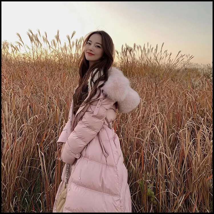 Модная женская пуховая куртка теплая парка Повседневная верхняя одежда с