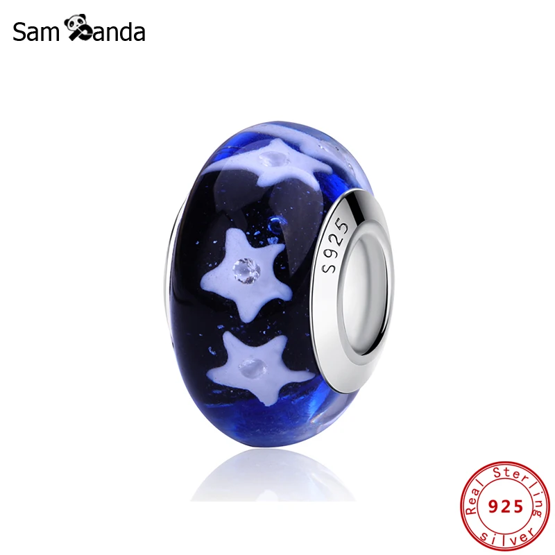 

Шармы серебряные 925 оригинальные бусины подходят для браслета своими руками стеклянная звезда бусина Шарм для женщин ювелирные изделия сво...