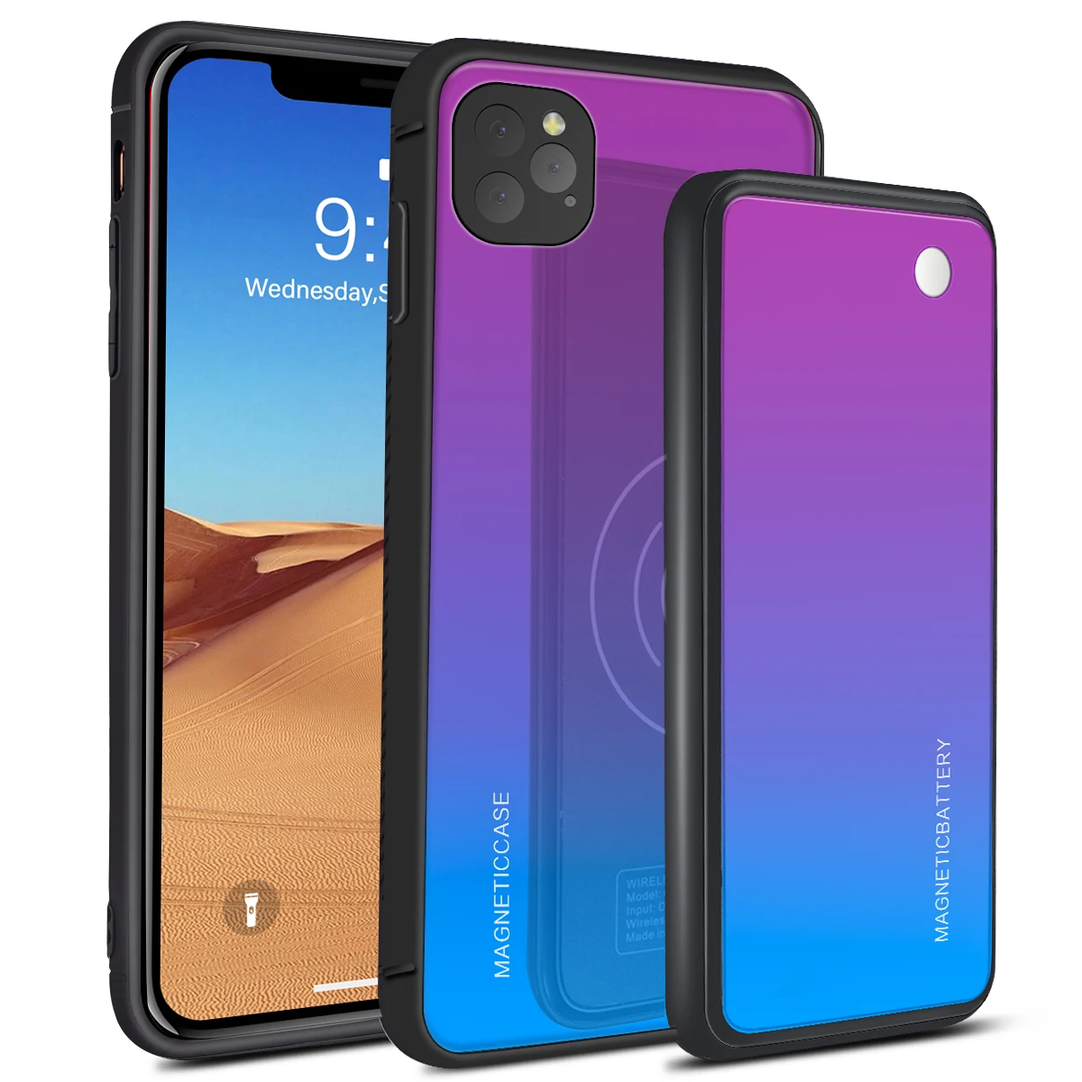 For iPhone 11/11 Pro/11 Pro Max/X/XS/XR/XS Max/7/8/7 Plus/8 plus Case with 5000mAh Wireless Power Bank Battery Charger Capa |