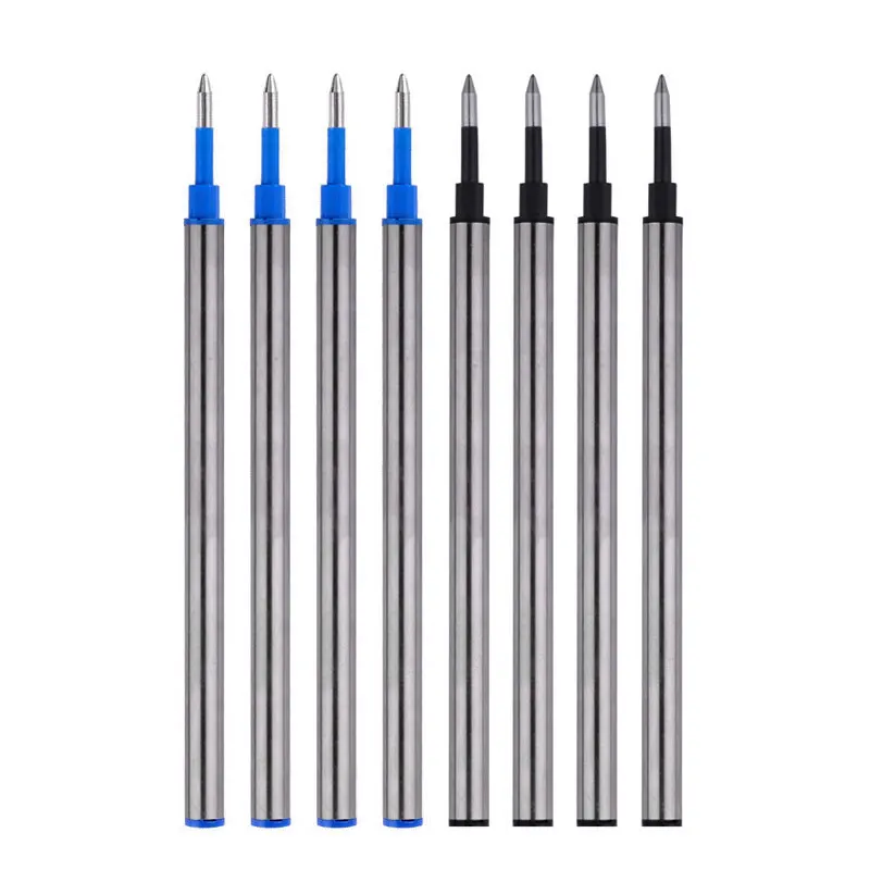 8Pcs Metal Gel Pen Refill 0.7mm For Roller Ballpoint Pen Office Signature Pen Writing Handle Blue Black Ink Business Ball Pen