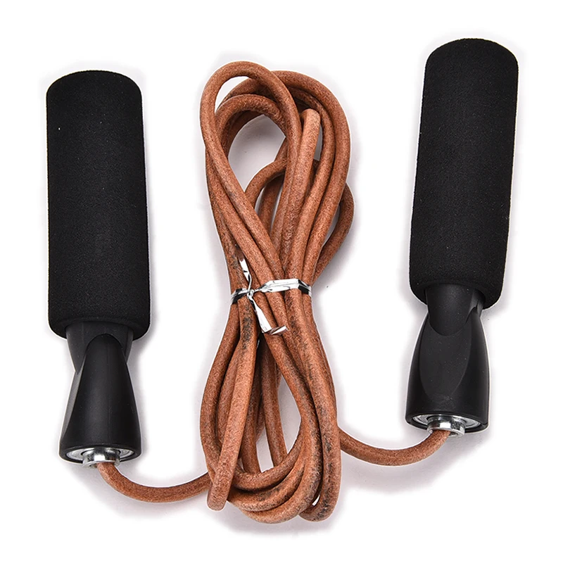

HOT Bearing Skip Speed Skipping Rope Weighted Boxing Jump Gym 1 x Leather Exercise Warm Up Training Adjustable Skipping Rope
