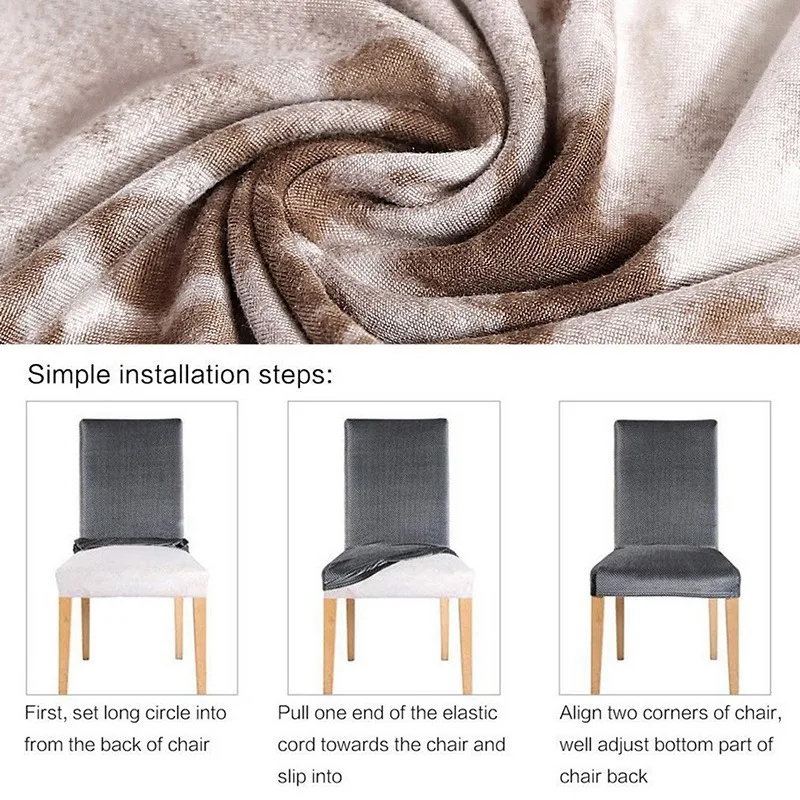 

Geometry Chair Cover Slipcover Removable Anti-dirty Elastic Seat Chair Cover For Office Kitchen Banquette 1/2/4/6 Pcs