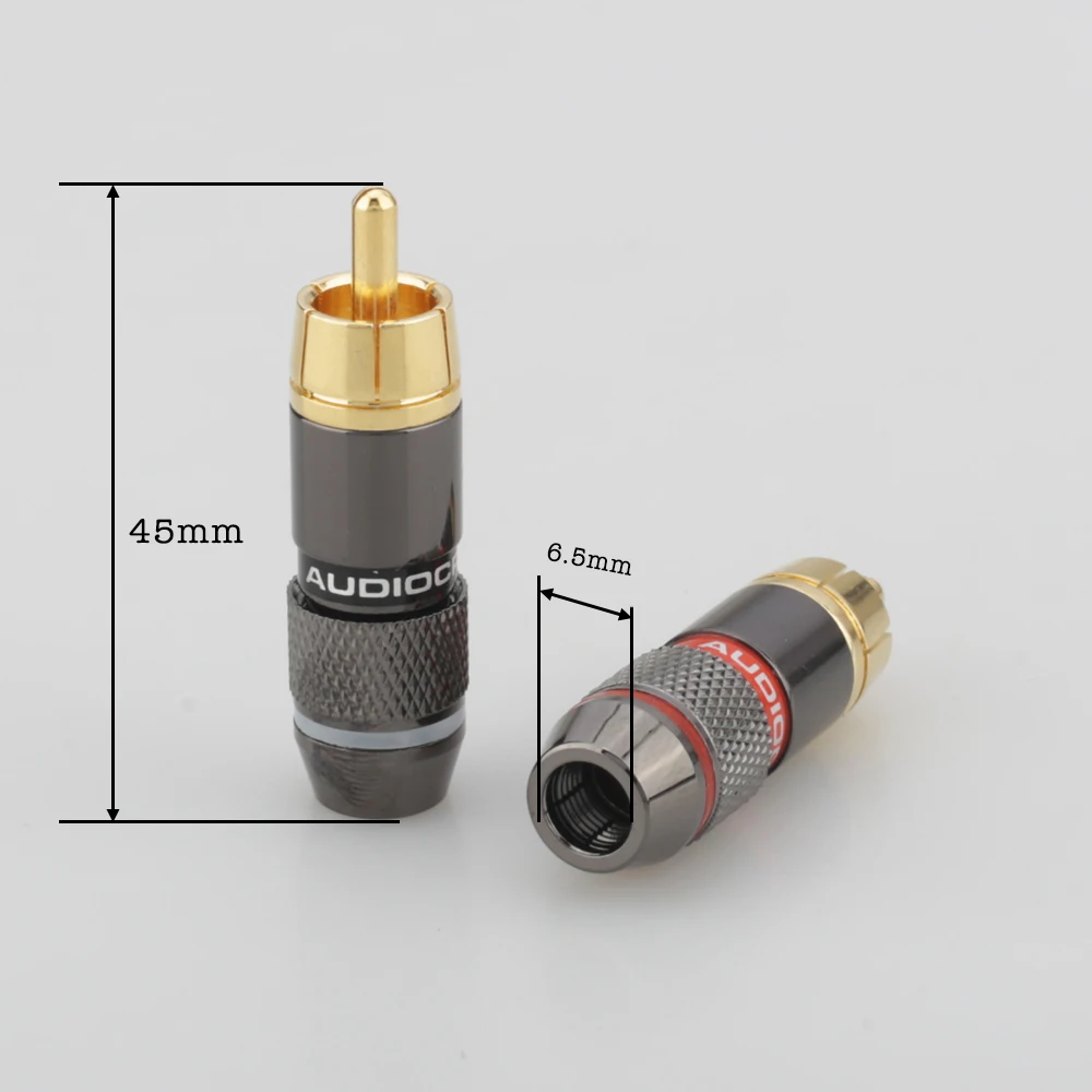 Hifi 8 шт. RCA разъем позолоченный 6 мм штекер двойной самоблокирующиеся разъемы для