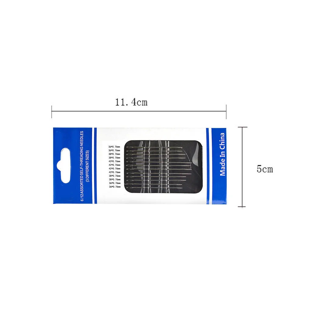 12 шт. толстые швейные иглы с большими глазами самонарезающие вышивка своими