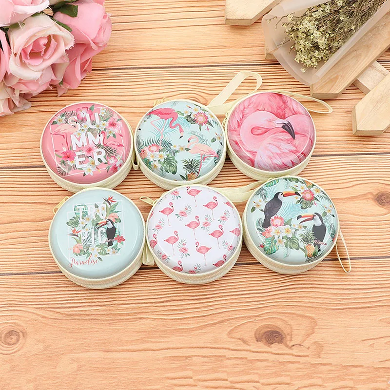 Flamingo Organizer Case for Headphones Storage Bag Carrying Hard Box Earphone Earbuds Memory Card | Дом и сад