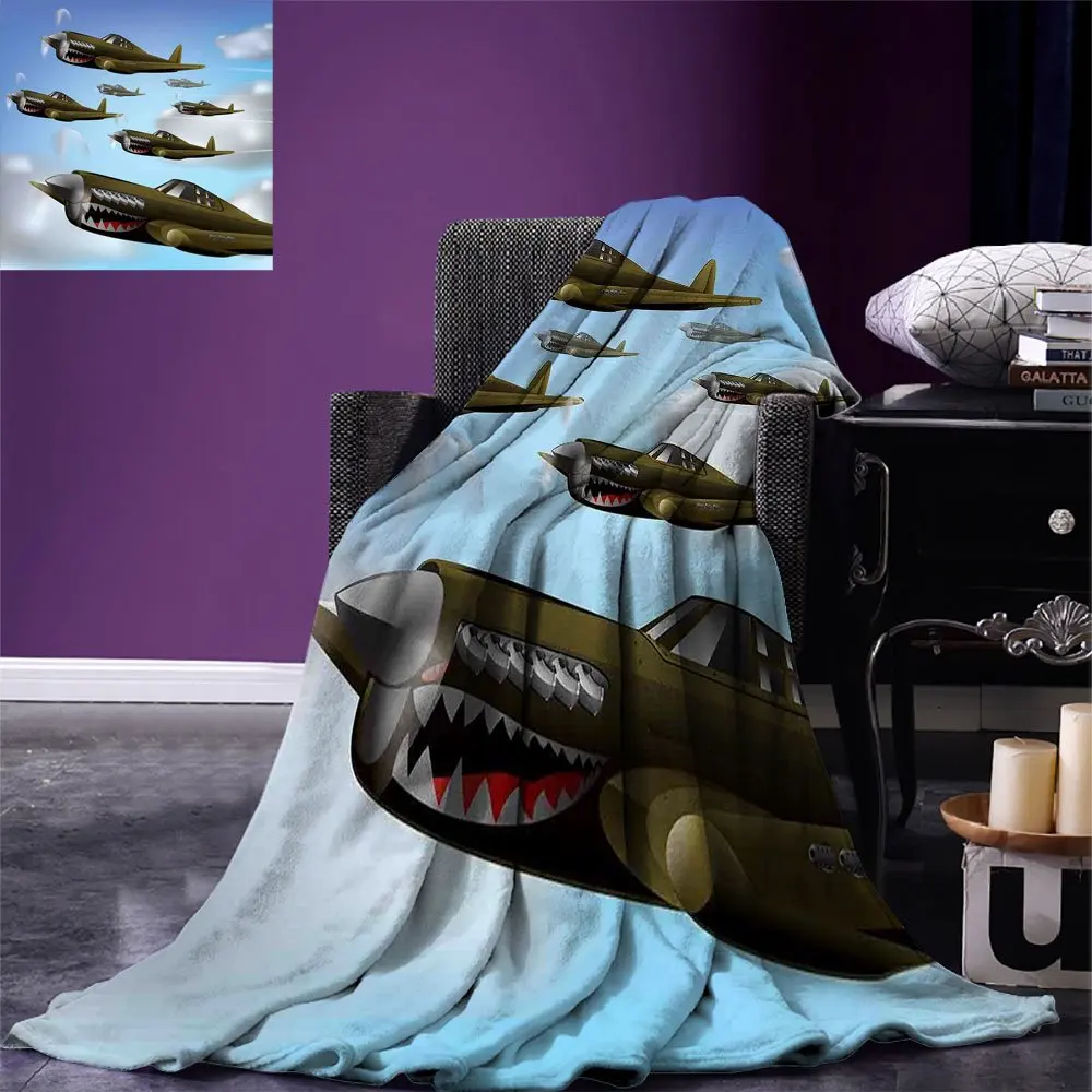 Одеяло с рисунком самолета истребитель летательных аппаратов технология