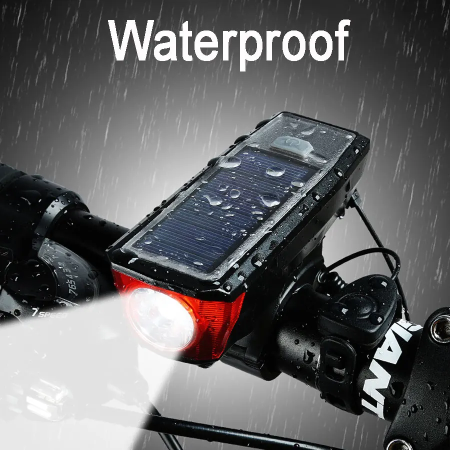 Велосипедный светильник + колокольчик Мощность банка Солнечная ed USB