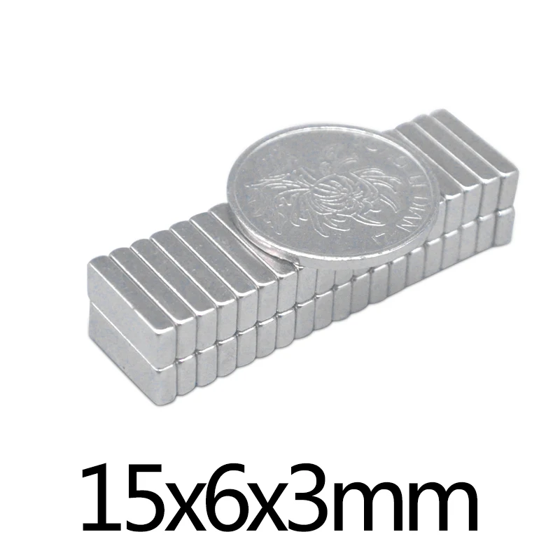 

Магнит редкоземельный прямоугольный, 15x6x3 мм, 10-500 шт.