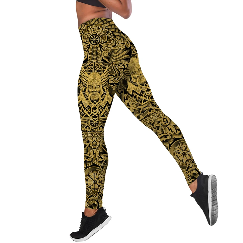 

CLOOCL Women Leggings Vintage Viking Tattoo Print High Waist Elasticity Legging Fashion Female for Outdoor Fitness Jogging Pants