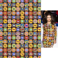 100 polyester stretch fabric dress high end small icon pattern printed fabric handmade diy clothing shirt bedding patchwork