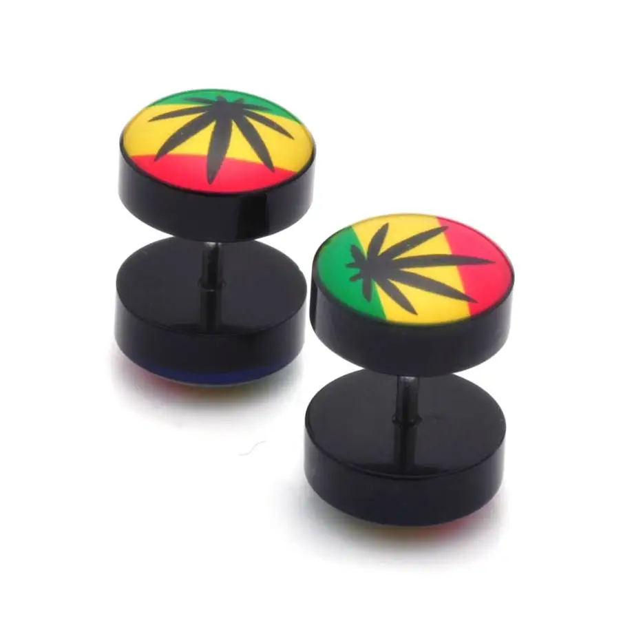 10 шт. плоские и круглые серьги-гвоздики в стиле панк-рок | Украшения аксессуары