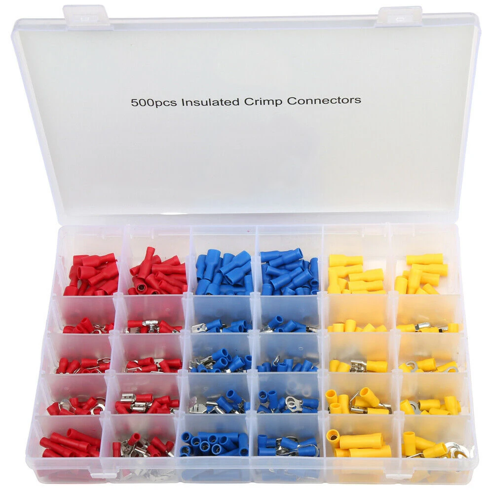 500 штук в штучной упаковке Медь холодного отжима изолированный терминал кабель