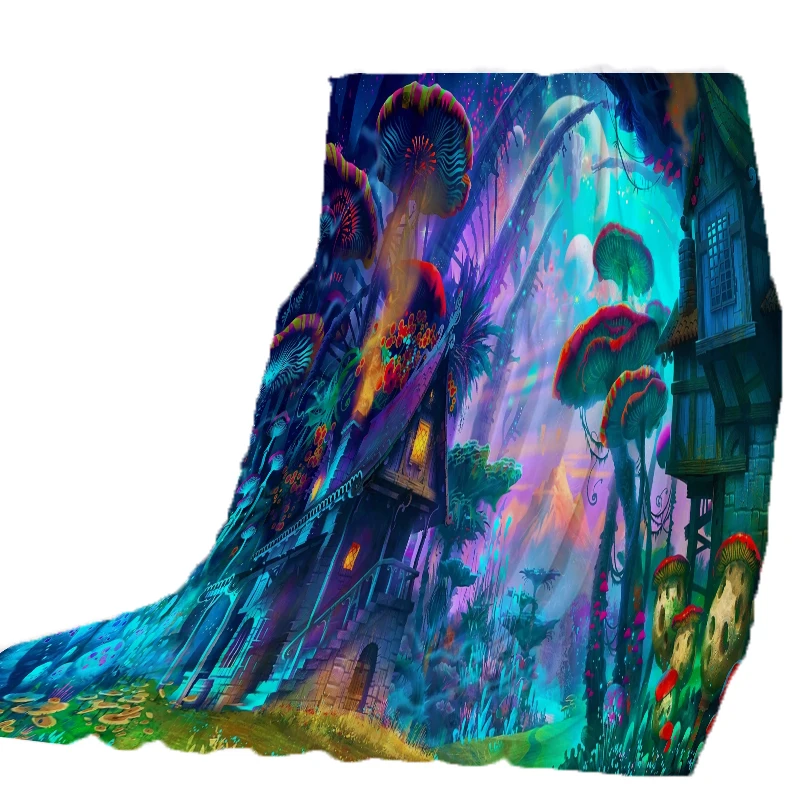 

Нагрудное одеяло в виде грибка, супермягкое бархатное плюшевое покрывало для кровати, дивана, искусство детской одежды, Прямая поставка