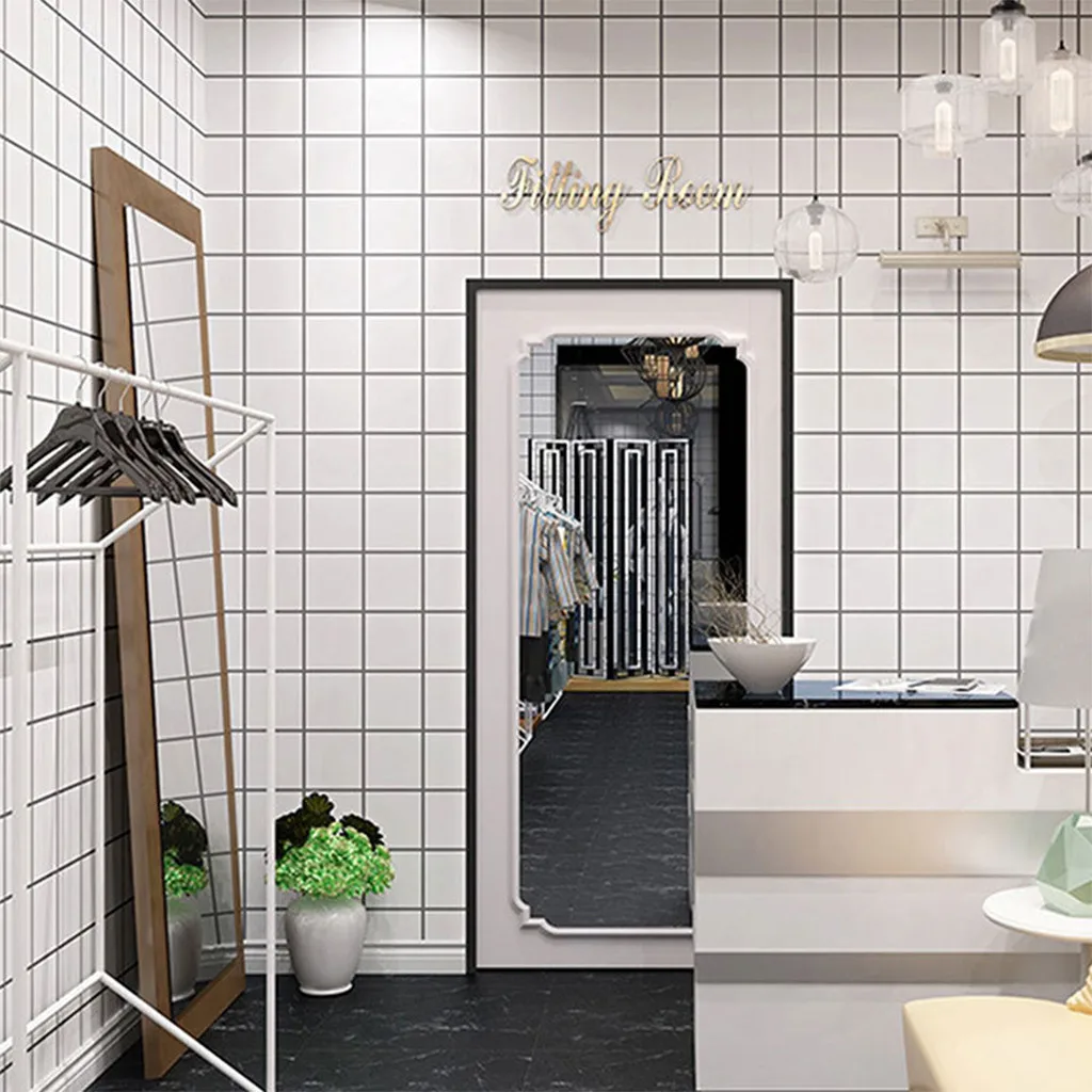 Настенная Наклейка для комнаты украшение Белая клетчатая мебель ремонт стен