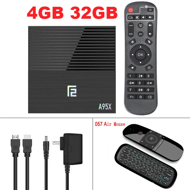 4G32G-057 Air Mouse Android 9,0 приставка A95X F2 ТВ приставка Голосовое управление 4K 2,4G& 5G двухдиапазонный wifi Bluetooth 4,2 LAN USB3.0 HDMI 4G 64G медиаплеер - Цвет: 4G32G-057 Air Mouse