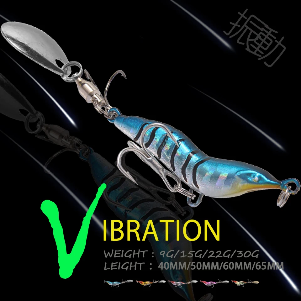 

WALK FISH 1 шт. приманка для ловли креветок с двойным крючком VIB, Реалистичная приманка для пресной и соленой воды, металлическая Тонущая светяща...