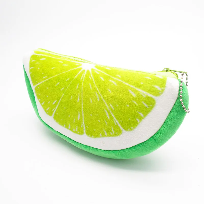 Модный милый чехол-карандаш с лимоном портативный плюшевый бархатный кошелек