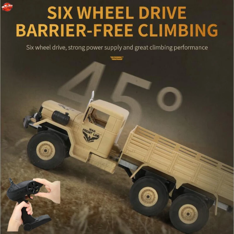 Мощный шестиколесный военный Электромобиль Модель 2 4G 1/16 нагрузка 6WD RC