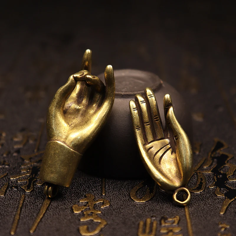 Винтажные подвески из чистой меди с благословением для ожерелья брелоки латуни