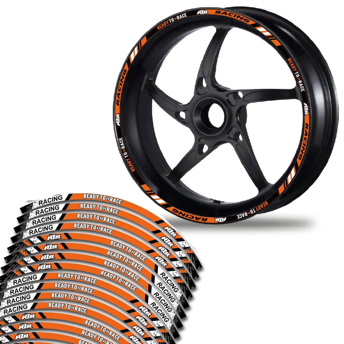 Наклейки на колеса мотоцикла 16 шт. светоотражающие полоски обод автомобиля