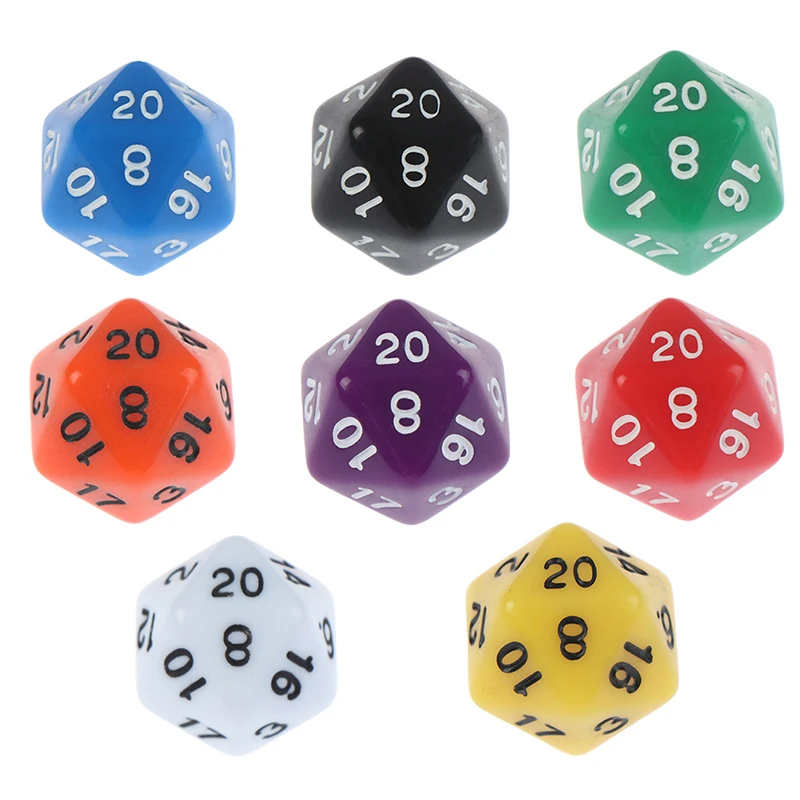 1 шт. многогранные D20 Акриловые Игральные Кости подарок настольная игра