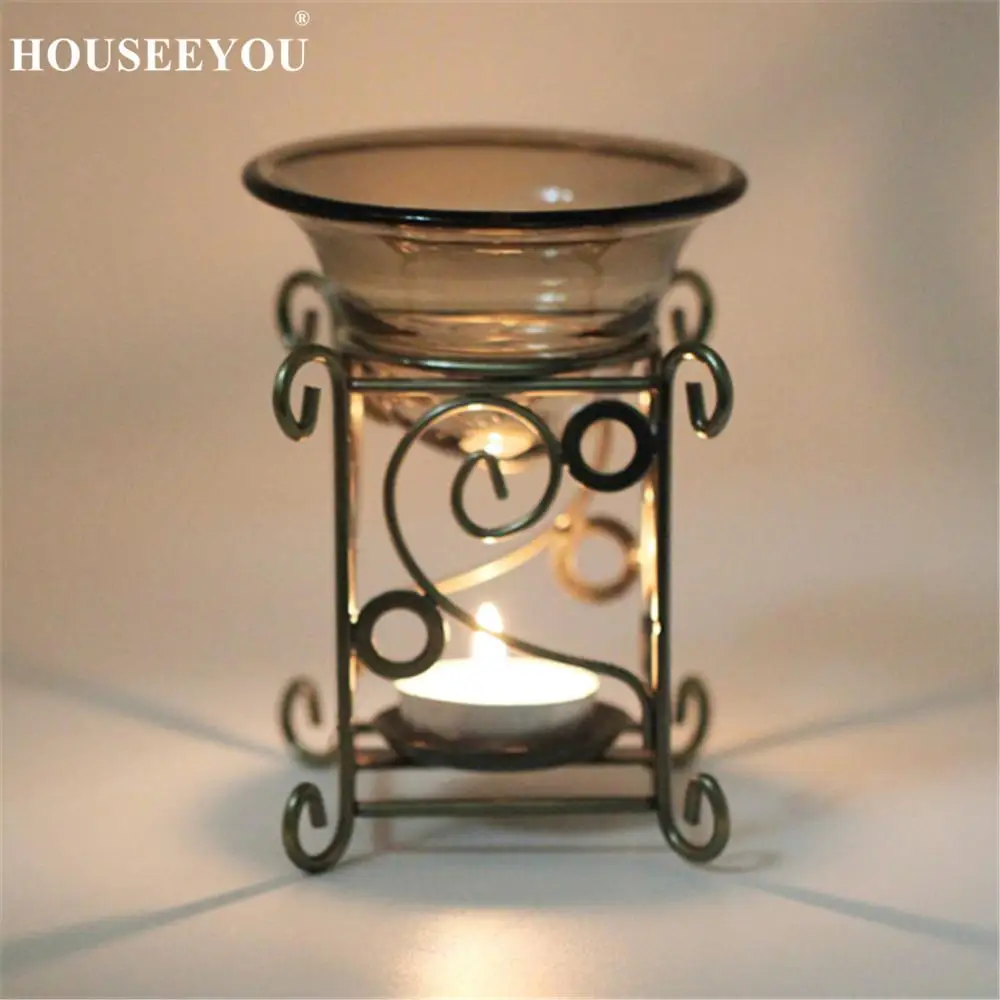 Европейский Железный подсвечник с ароматом эфирного масла романтические лампы