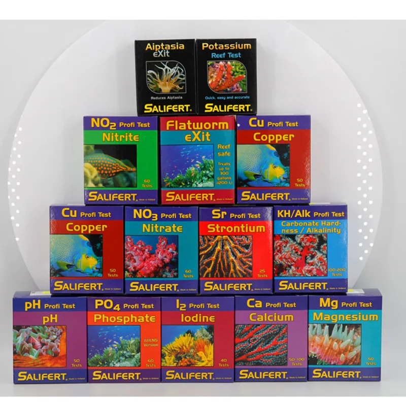 Salifert тест морской воды коралловый цилиндр качества CA MG KH NO3 PO4 NO2 PH K SR B руководство