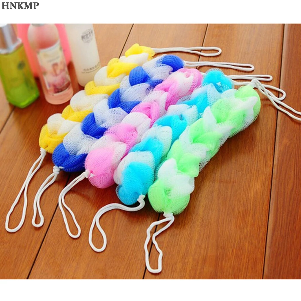 

1pcs Random Loofah Flower Bath Ball Tubs Cool Belt Towel Scrubber Body Cleaning Mesh Shower Wash Sponge Bath Brush for kids baby