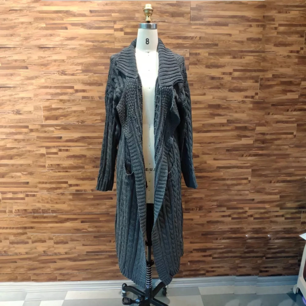 Мужской зимний длинный кардиган свитер пальто большого размера свободные Модные