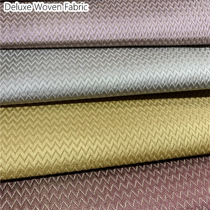 

Luxurious Jacquard Woven Geometric Small Zigzag Fabric Garments Cloth Sofa Curtain Bedding Upholstery 140cm width sell by meter