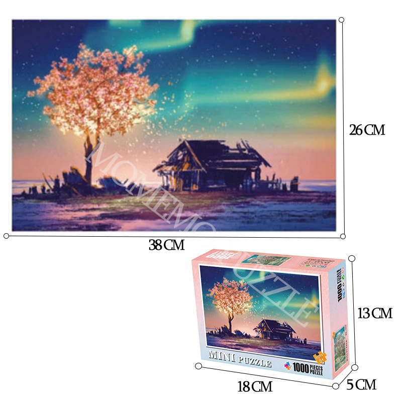 Деревянный Мини-пазл игрушки красивое Полярное сияние 1000 шт. пазлы для взрослых