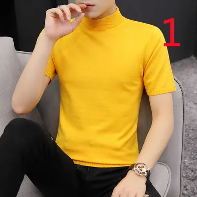 

Men's ice silk short-sleeved t-shirt suit ins trend 2021 summer new