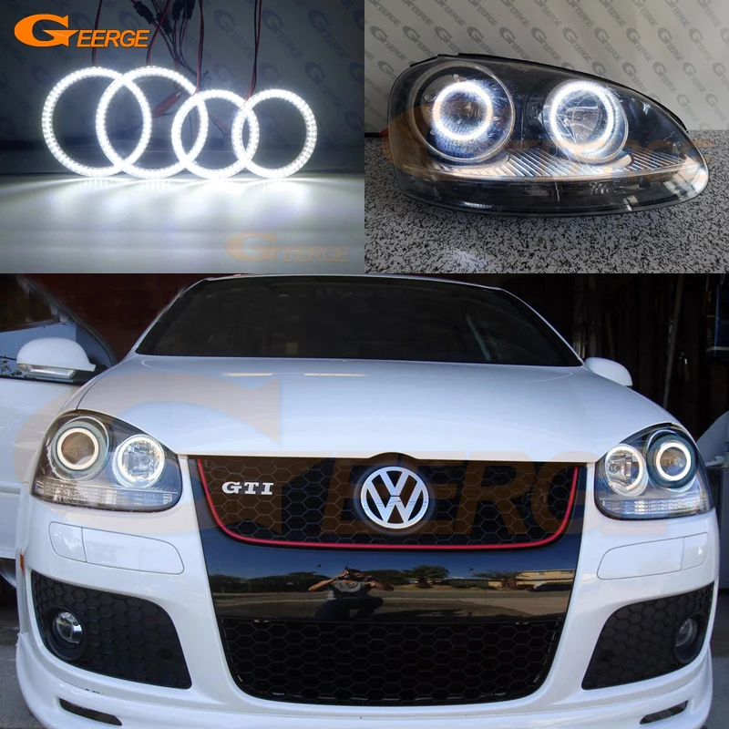 Для Volkswagen VW Golf Rabbit Jetta GTI R32 MKV MK5 2005-2010 ксеноновая фара Ультра яркое освещение smd комплект светодиодов «глаза ангела»