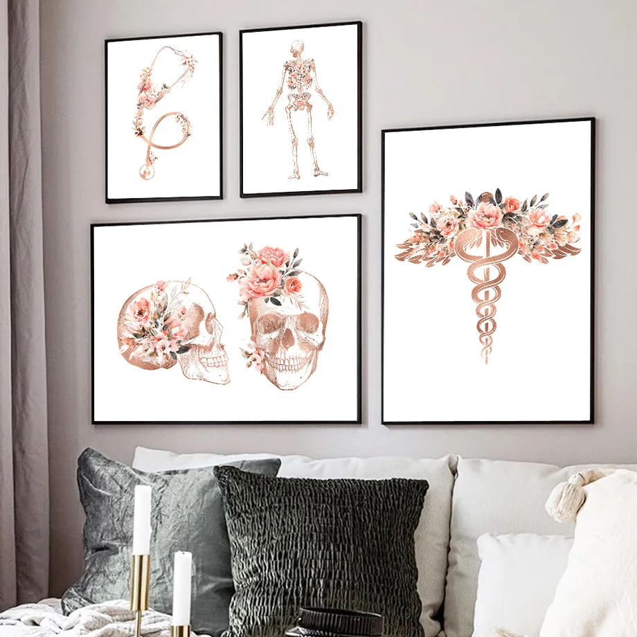 Настенная картина скандинавские постеры с изображением цветов соединенных