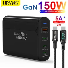 URVNS 150W Power Delivery Quick Charger Station with USB C 100W/87W/65W Fast Adapter for MacBook Pro,iPad,Lenovo,iPhone,Galaxy