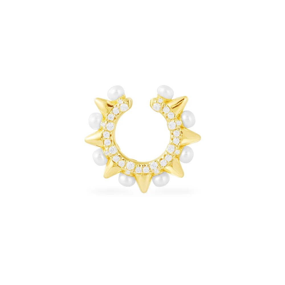 

New Fashion Crystal Metal Ear Cuff Set for Women Boho Trendy Stackable Cuff Statement Rhinestone Clip Earrings Earcuffs Jewelry