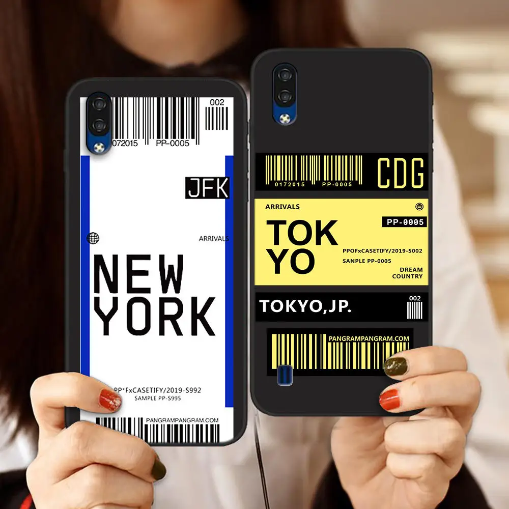 

Cute Airfare City Tokyo New York Phone Case for ZTE Blade A3 A5 A7 A7S 2020 A31 A51 A71 10 20 smart Cartoon Silicone Soft Shell