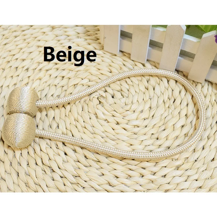 T0054-Beige Магнитный держатель штор Магнитный жемчуг мяч галстук веревка с занавеской аксессуары домашний текстильные аксессуары магнит галстук веревка - Цвет: T0054-Beige