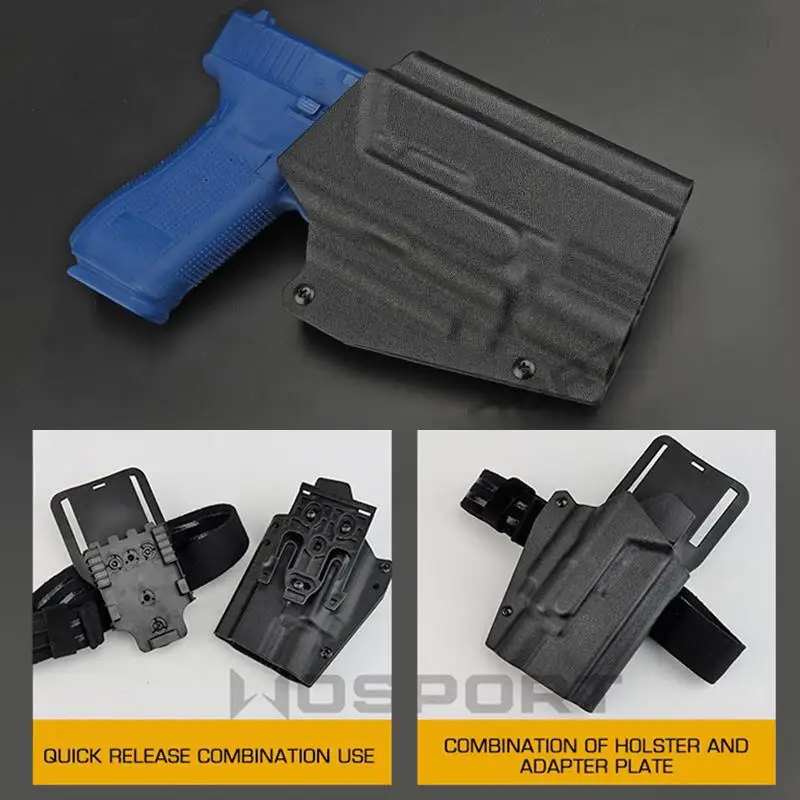 

Tactical Drop Leg Thigh Holster, Kydex Gun Holster For Glock 17 19 19x 45 With X400 Flashlight, Pistol Holster Airsoft Equipment