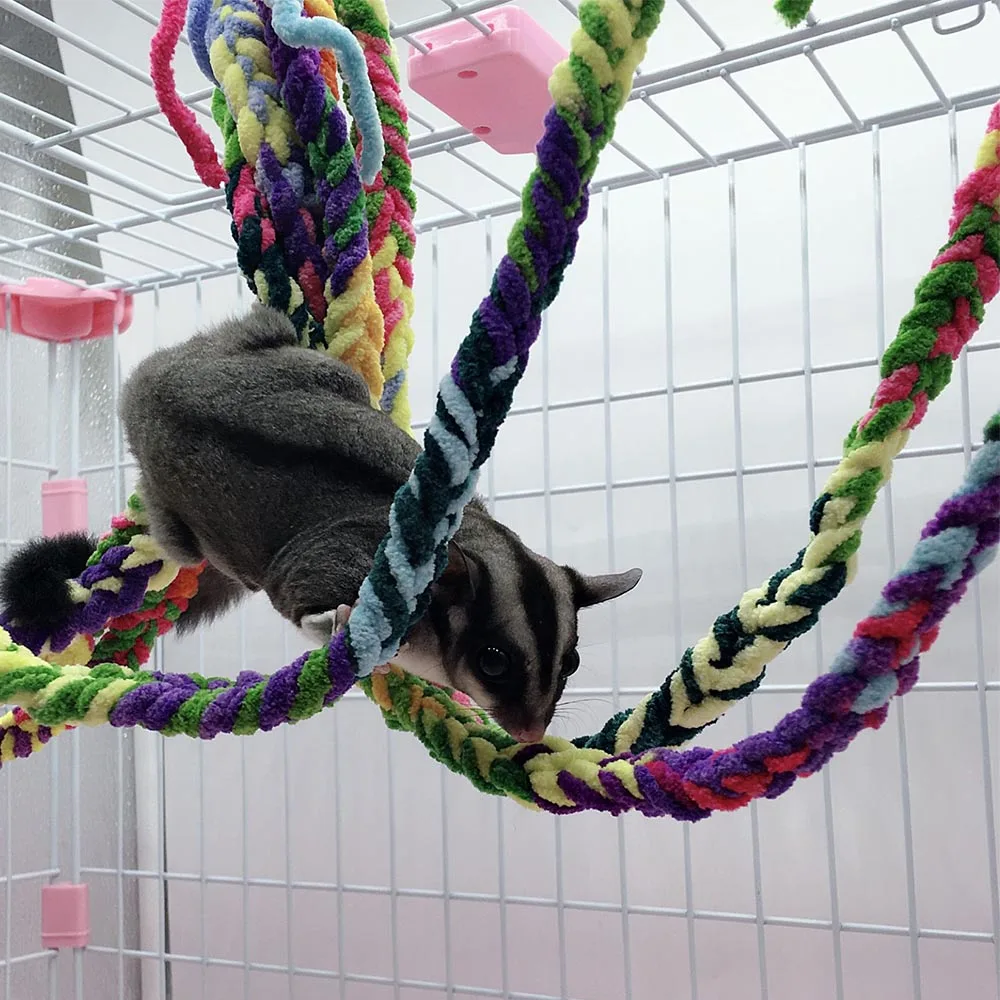 

Parrot Rope Hanging Braided Squirrel Swing Rope Bird Cage Cockatiel Toy Pet Stand Training Accessories Hamster Swing Supplies