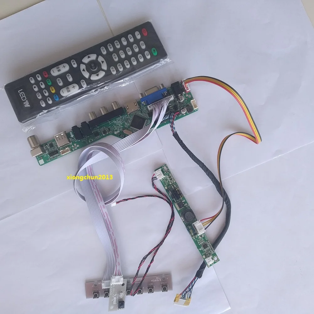

Светодиодный AV USB VGA карты ЖК-дисплей ТВ, совместимому с HDMI контроллер драйвер платы дисплея набор для 23,8 "LM238WF1 1920X1080 панель кабель монитора