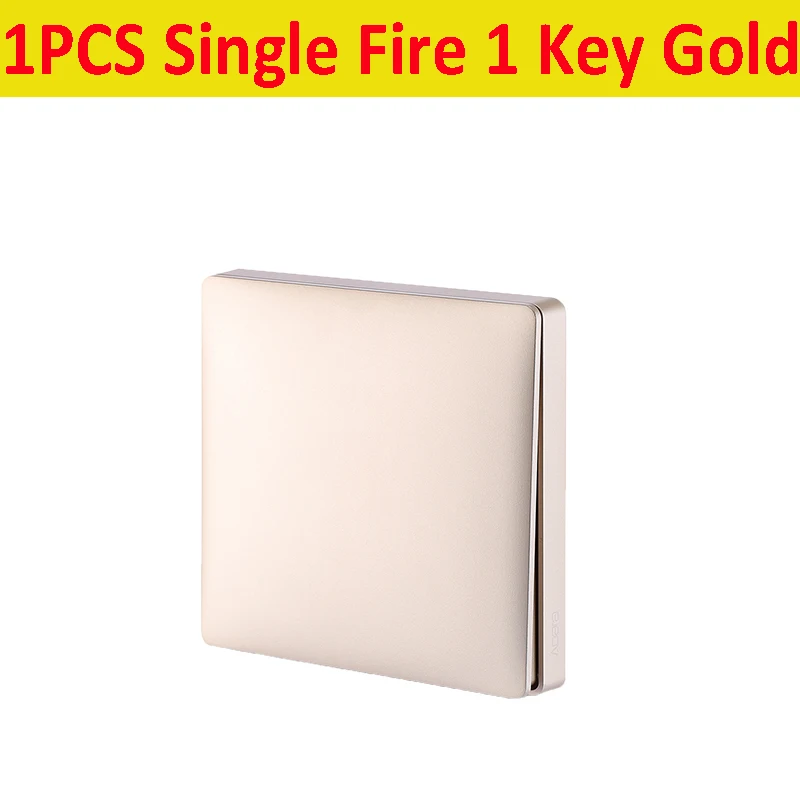 1PCS SingleFire 1key AQara серебристый/Золотой беспроводной умный настенный выключатель одиночный/ноль огонь свет Swich приложение дистанционное управление Интеллектуальный связь умный переключатель - Цвет: 1PCS SingleFire 1key