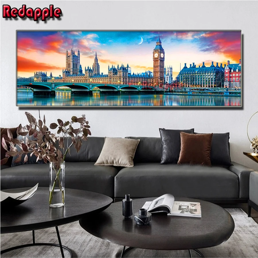 

Big Ben And Palace Of Westminster, London 5D DIY Square/Round Diamond Painting City Night View Rhinestone Large Home Decoration